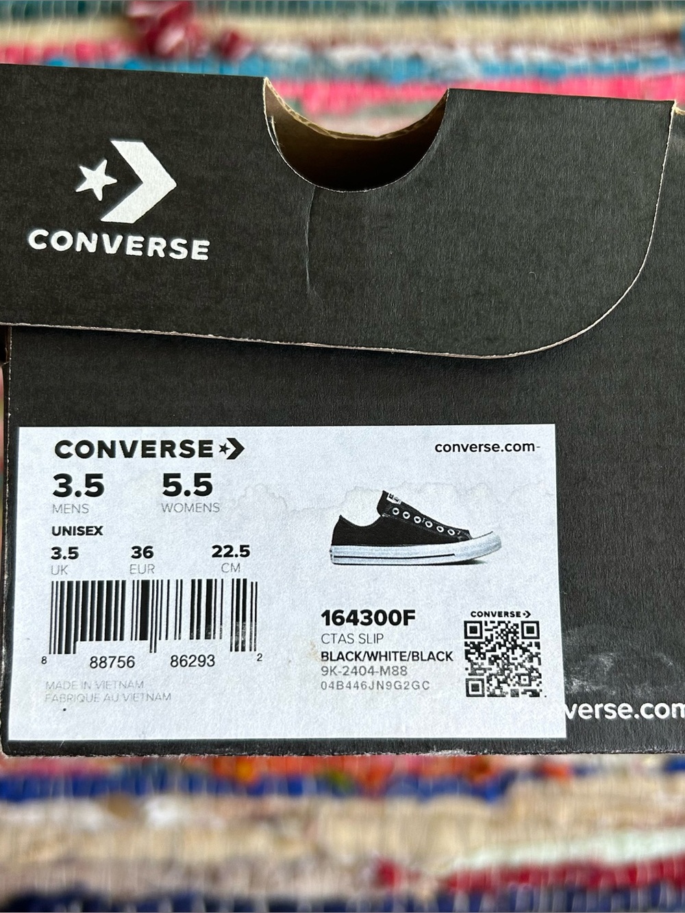 Converse Black/White Slip-On Low Top Sneakers - Picture 4 of 4